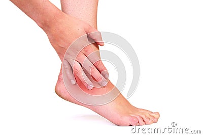 Injured ankle Stock Photo