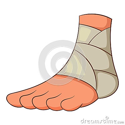 Injured ankle icon, cartoon style Vector Illustration