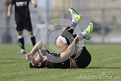 Injured football player Editorial Stock Photo