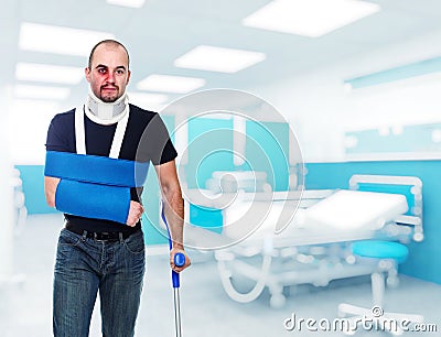 Injured man Stock Photo