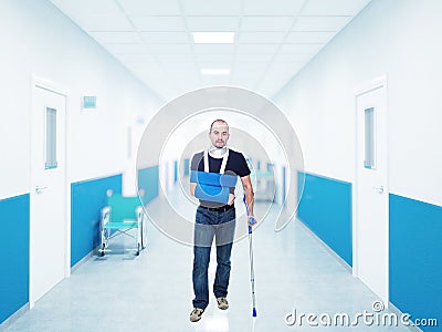 Injured man Stock Photo