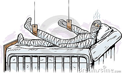 Injured man Vector Illustration