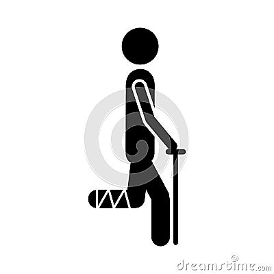 Injured person icon image Vector Illustration