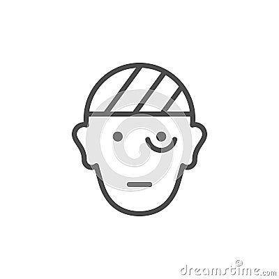 Injured person line outline icon Vector Illustration