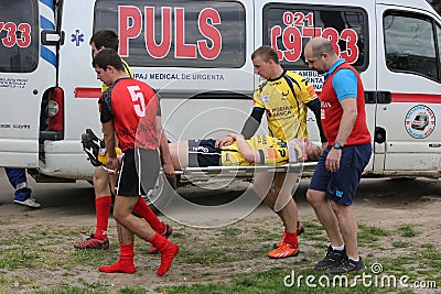 Injured rugby player Editorial Stock Photo