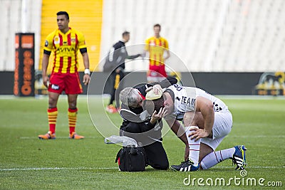 Injured rugby player Editorial Stock Photo