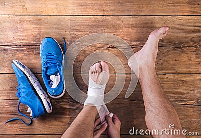 Injured runner Stock Photo