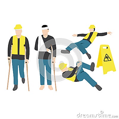 Injured worker Vector Illustration