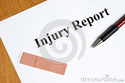 Injury Report Stock Photo