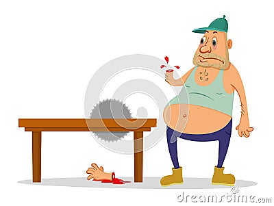 Injury at workplace Vector Illustration