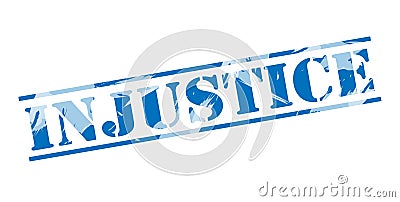 Injustice blue stamp Stock Photo