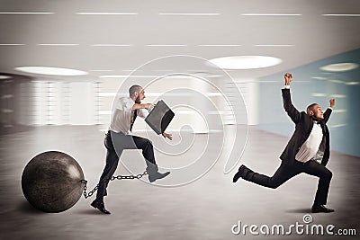 Injustice in business competition Stock Photo