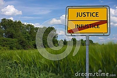 INJUSTICE - JUSTICE - image with words associated with the topic FAMINE, word cloud, cube, letter, image, illustration Cartoon Illustration