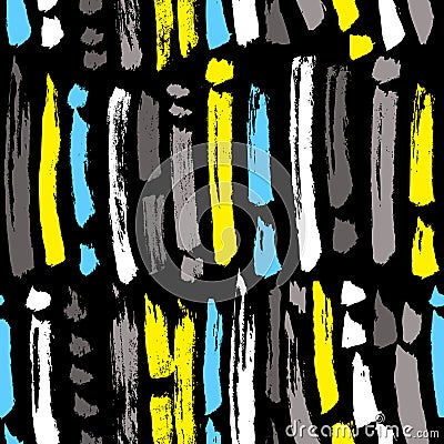 Ink abstract seamless pattern. Background with artistic strips a Vector Illustration