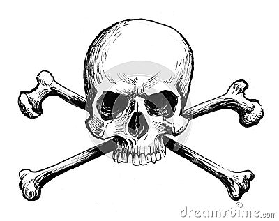 Skull and bones Cartoon Illustration