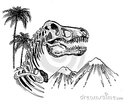 Tyrannosaurus skeleton Stock Photo