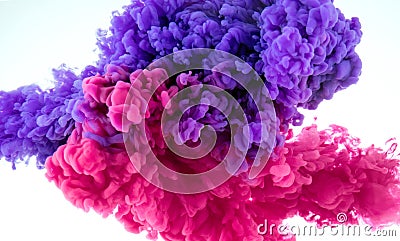 Ink color splash in water - mix background Stock Photo