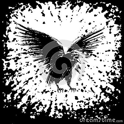 Black crow Vector Illustration