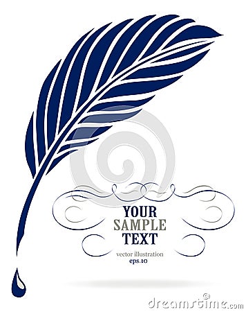 Ink feather pen Vector Illustration