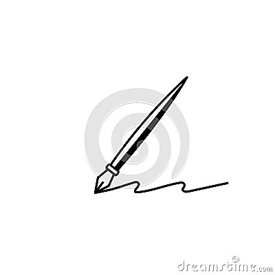 Ink fountain black pen tool vector icon Vector Illustration