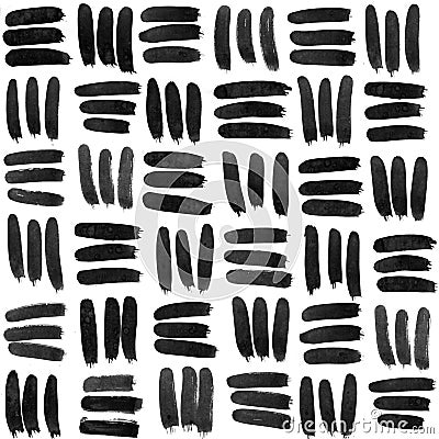 Ink Seamless Pattern. Abstract print with brush strokes. Monochrome hand drawn texture. Artistic tileable background Stock Photo