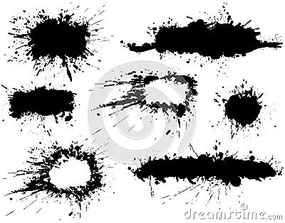 Ink spill banners Vector Illustration