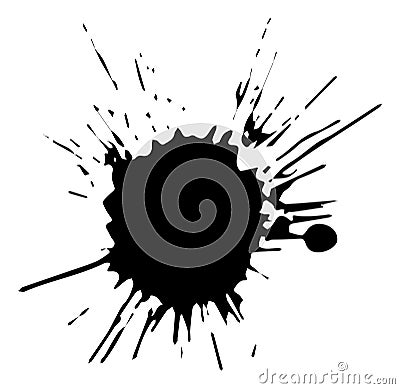 Ink splash. Artistic drop splatter. Creative mess Vector Illustration