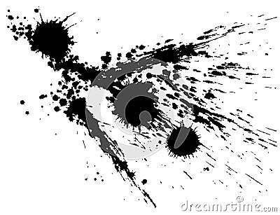 Ink splash. brush stroke illustration. Vector Illustration