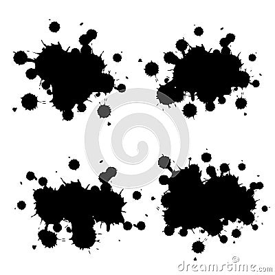 Ink splashes sillouette Vector Illustration