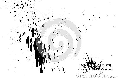 Ink splatter elements on white background . Vector Vector Illustration