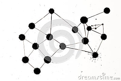 Ink spot network graph Stock Photo