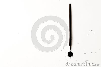 Ink spots and calligraphy pen Stock Photo