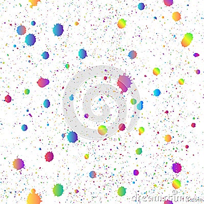 Ink stains grunge seamless background vector. Scribble ink splatter, spray blots, dirt spot elements. Watercolor paint Vector Illustration