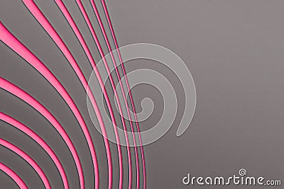 Ink stripes texture. Zebra print, pattern. Pink background or gray paper graphics texture. Flat lay with copy space Stock Photo