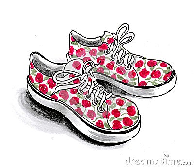 Sport shoes Cartoon Illustration