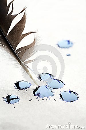 Inkblot On Paper Stock Photo