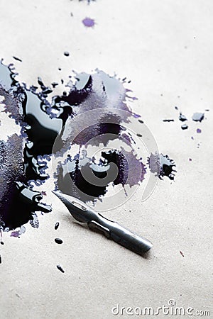 Inkblot On Paper Stock Photo