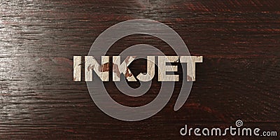 Inkjet - grungy wooden headline on Maple - 3D rendered royalty free stock image Stock Photo