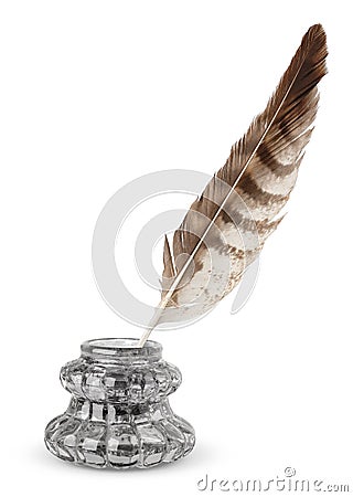 Inkwell and quill Stock Photo