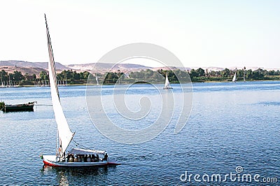 Inland navigation and river shipping on the Nile Editorial Stock Photo