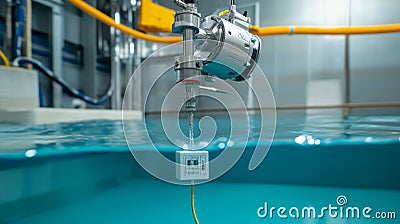 Inlet Current Study Water Table Measurement System Precise water level monitoring Submersible sensor technology Stock Photo