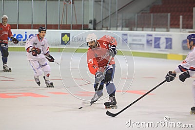 Inline hockey - Vaclav Cizek Editorial Stock Photo