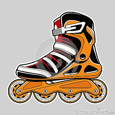 Inline Roller Skate Vector Art Vector Illustration