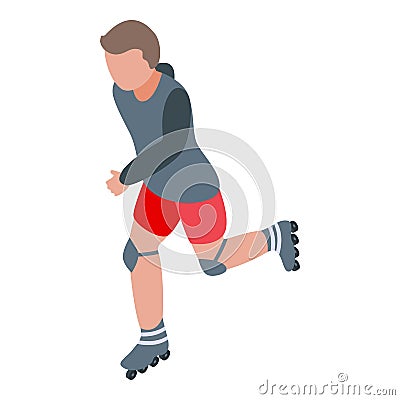 Inline rollerblade icon, isometric style Vector Illustration