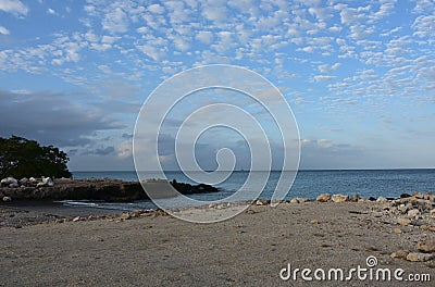 Inllet Along the Coastline of Arubas Beaches Stock Photo