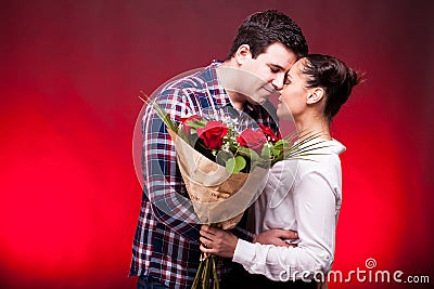 Inlove couple on the first date Stock Photo
