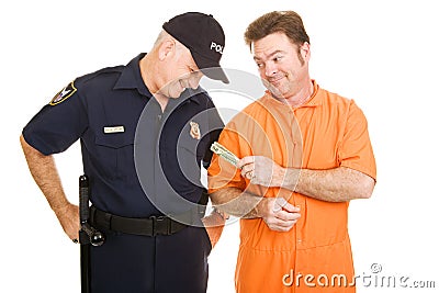 Inmate Bribes Police Officer Stock Photo