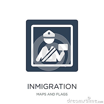 inmigration check point icon in trendy design style. inmigration check point icon isolated on white background. inmigration check Vector Illustration