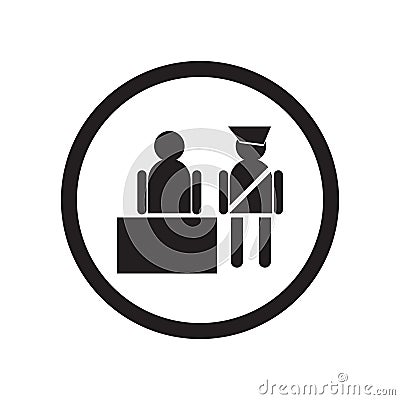 Inmigration Check Point icon vector sign and symbol isolated on white background, Inmigration Check Point logo concept Vector Illustration