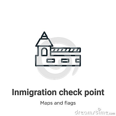 Inmigration check point outline vector icon. Thin line black inmigration check point icon, flat vector simple element illustration Vector Illustration